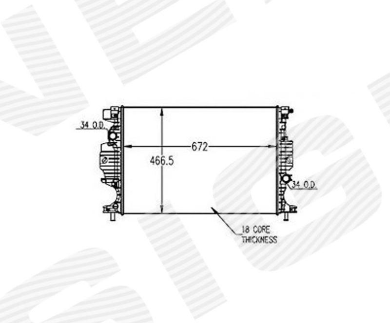 Радиатор охлаждения 1,0/1,5TDCI/1,6TDCI//2,0/2,0TDCI/2,5 MT/AT RA13321 RA13321
