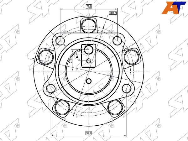 ST-GS1D-26-15XA Sat Ступичный узел задн. MAZDA 6 07-/CX-7 2WD для 