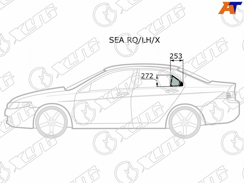 SEA RQ/LH/X XYG Стекло форточки (уголок) задней левой двери HONDA ACCORD 02-08/ACURA TSX 4D 04-08 для 
