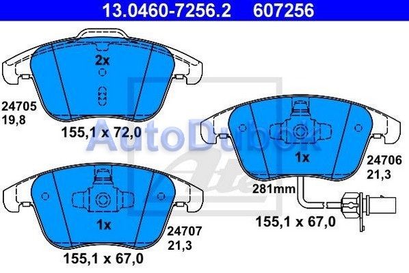 130460-72562  Тормозные колодки с датчиком передние для 