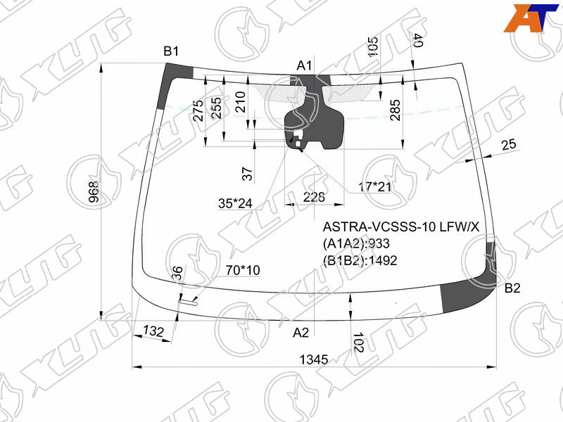 Стекло лобовое + дд +адапт.сист.освещен. (AFL) OPEL ASTRA J 5D HBK/WGN 10-12 ASTRA-VCSSS-10 LFW/X ASTRA-VCSSS-10 LFW/X