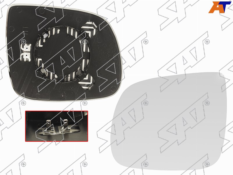 ST-121-0077 Sat Полотно зеркала AUDI Q5 08-16/Q7 10-15 LH асферическое с обогревом для 