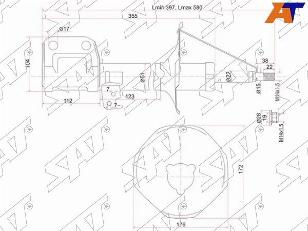 Стойка передняя TOYOTA AVENSIS 03-08 RH ST-48510-09B40 ST-48510-09B40