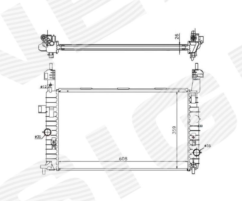 Радиатор охлаждения 1,7CDTi MT RA63087Q RA63087Q