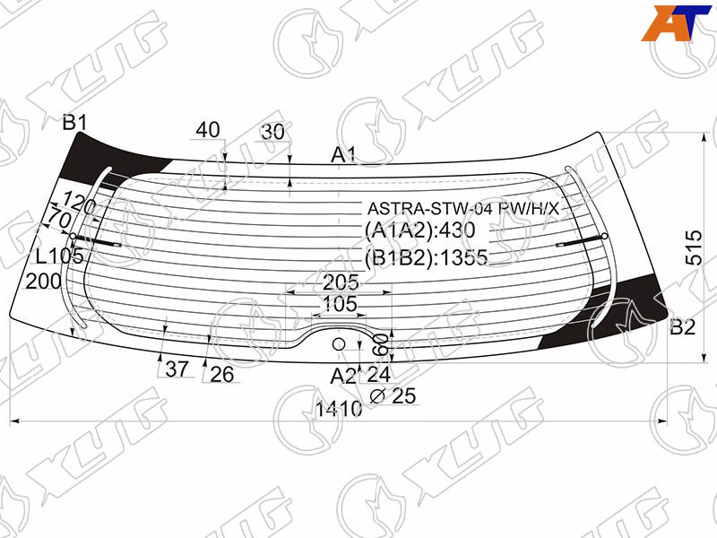 Стекло заднее с обогревом OPEL ASTRA H 5D WGN 04-14 ASTRA-STW-04 RW/H/X ASTRA-STW-04 RW/H/X