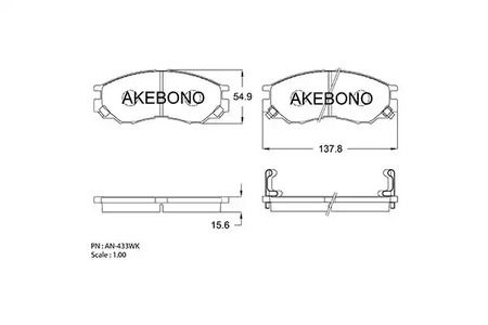 Колодки тормозные перед MITSUBISHI L200 96-06 AN-433WK AN-433WK