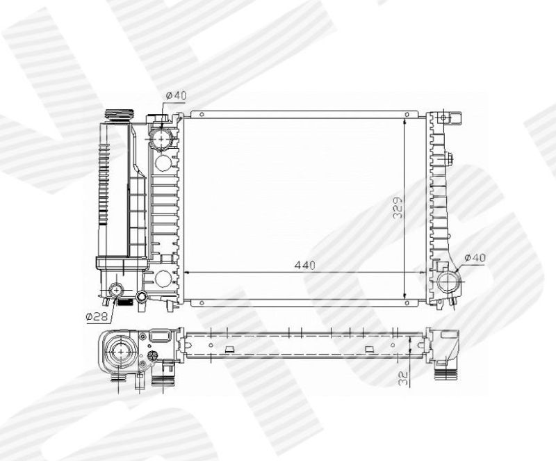 Радиатор охлаждения 1,6i/1,8i/2,0i/2,3i/2,5i MT RA60735Q RA60735Q
