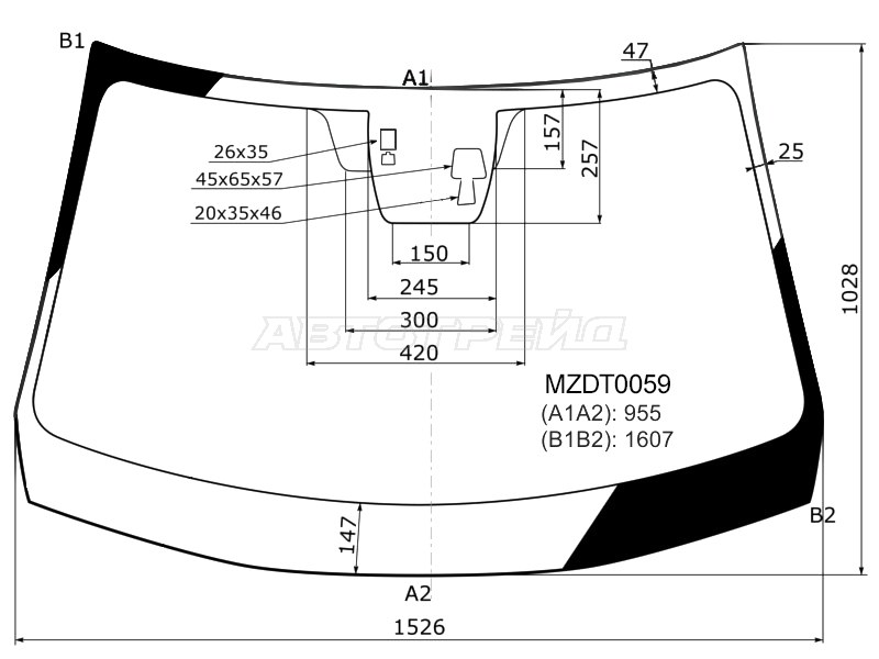 Стекло лобовое + 2 камеры + дд MAZDA CX-5 12-17 MZDT0059 MZDT0059