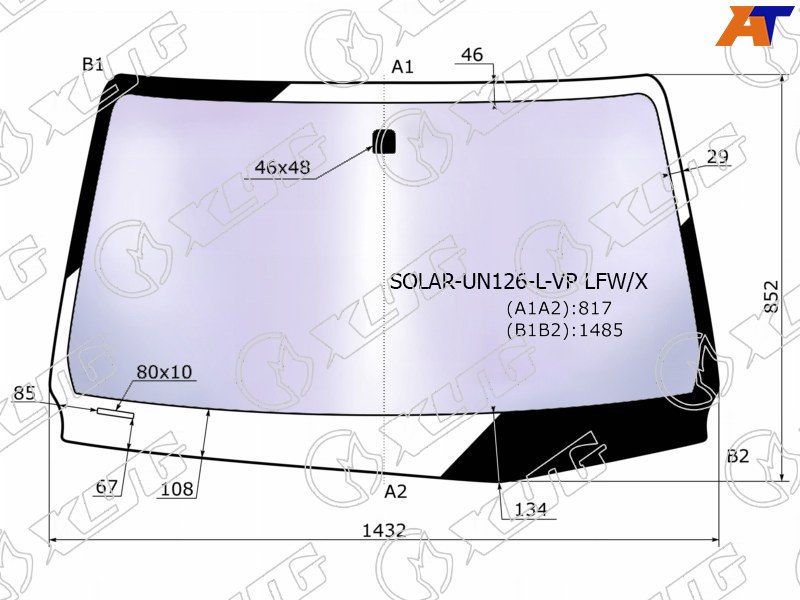 Стекло лобовое атермальное TOYOTA HILUX PICK UP 15-/ FORTUNER 15- (Solar-X защита от ультраф SOLAR-UN126-L-VP LFW/X SOLAR-UN126-L-VP LFW/X