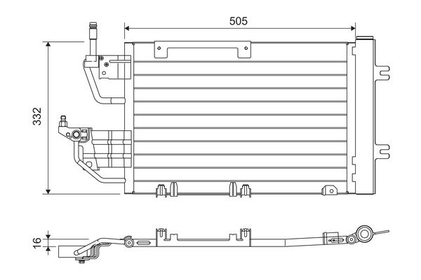 Радиатор кондиционера OPEL: ASTRA H (L08/L35/L48/L67/L69/L70) 1.3CDTi/1.7CDTi/1.9CDTi 05-14, ZAFIRA B (A05) 1.7CDTi/1.9CDTi/2.0i 16V 05- 818168 818168