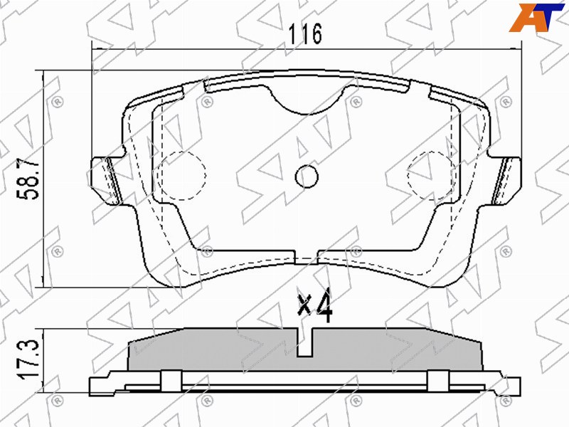 Колодки тормозные зад AUDI Q5 17-/A4 07-/A5/S5 07- ST-8K0698451C ST-8K0698451C