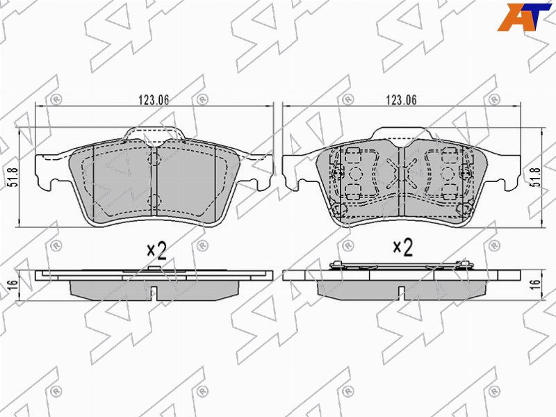 ST-C2Y3-26-48ZA Sat Колодки тормозные зад MAZDA 3 03-13/FORD FOCUS II/III/IV  04- для 