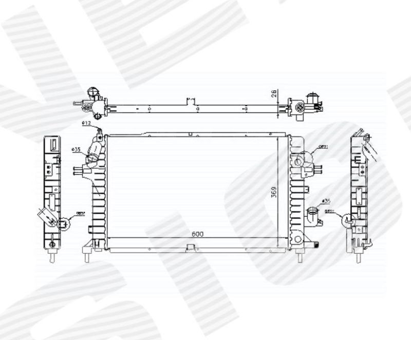 Радиатор охлаждения 1,3CDTi/1,7CDTi/1,9CDTi/2,0 MT RA63029Q RA63029Q