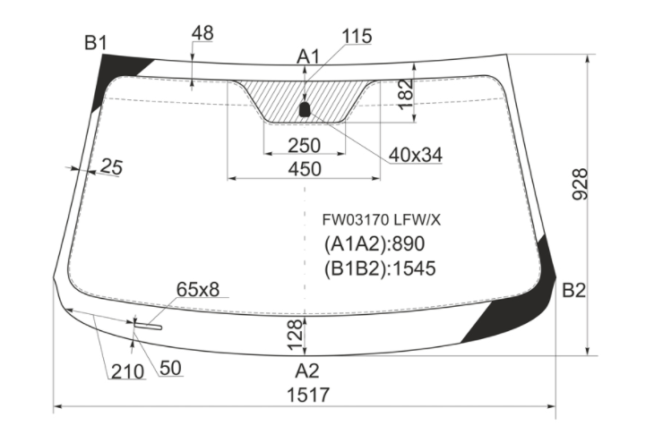 Стекло лобовое FW03170LFWX FW03170LFWX