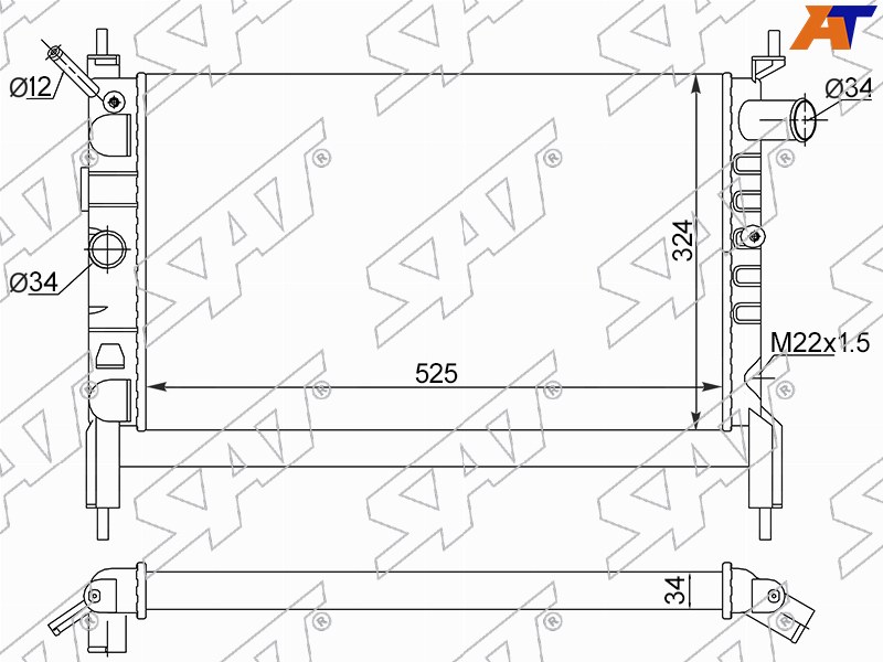 Радиатор Opel Astra F 91-01 1.4-1.6 (трубчатый) ST-01-0008 ST-01-0008