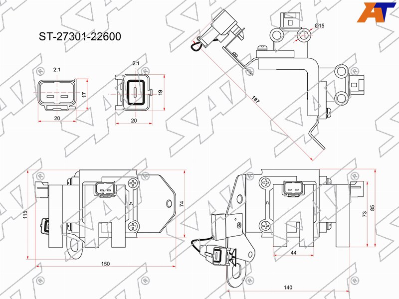 ST-27301-22600 Sat Катушка зажигания HYUNDAI GETZ 02-/ACCENT 99- для 