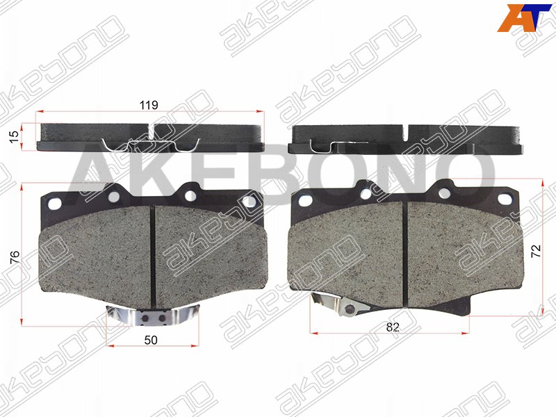 AN-406WK Akebono Колодки тормозные перед TOYOTA LAND CRUISER 80 92-98 для 