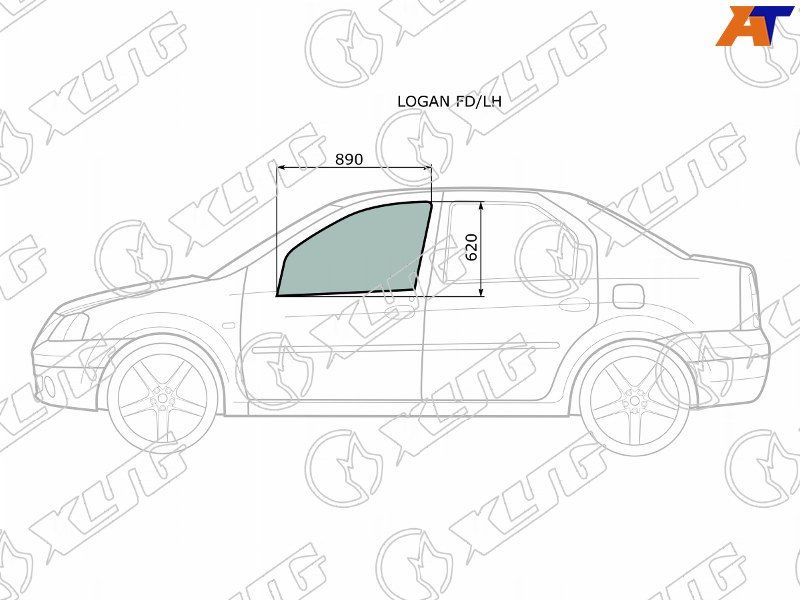 Стекло переднее левое опускное LOGAN FD/LH LOGAN FD/LH