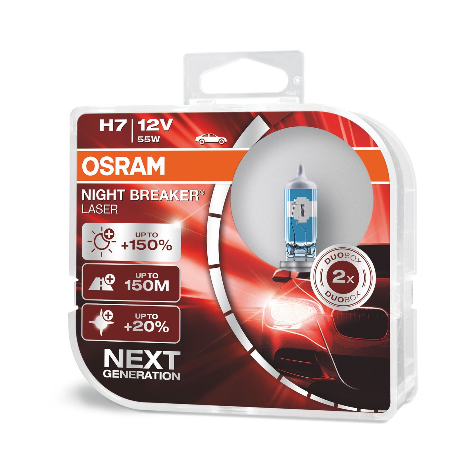 64210NL-HCB Osram Лампа H7 55W 12V PX26D NIGHT BREAKER LASER (коробка 2 шт) для 