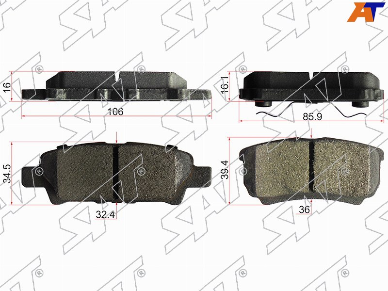 Колодки тормозные зад MITSUBISHI LANCER X 07- ST-4605A479 ST-4605A479
