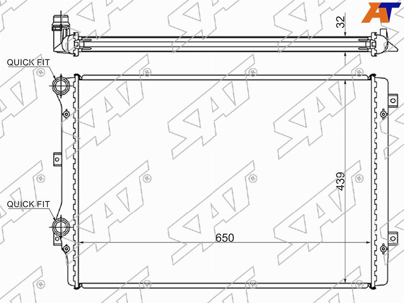 VW0008-1 Sat Радиатор охлаждения 1.8 для 
