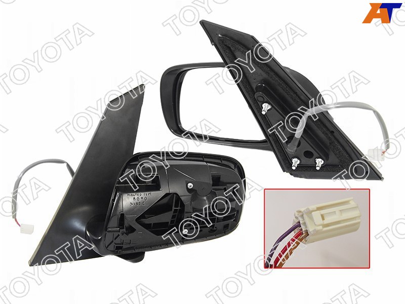 87910-47131 Toyota Зеркало TOYOTA PRIUS 03-09 RH 3 конт. LHD для 