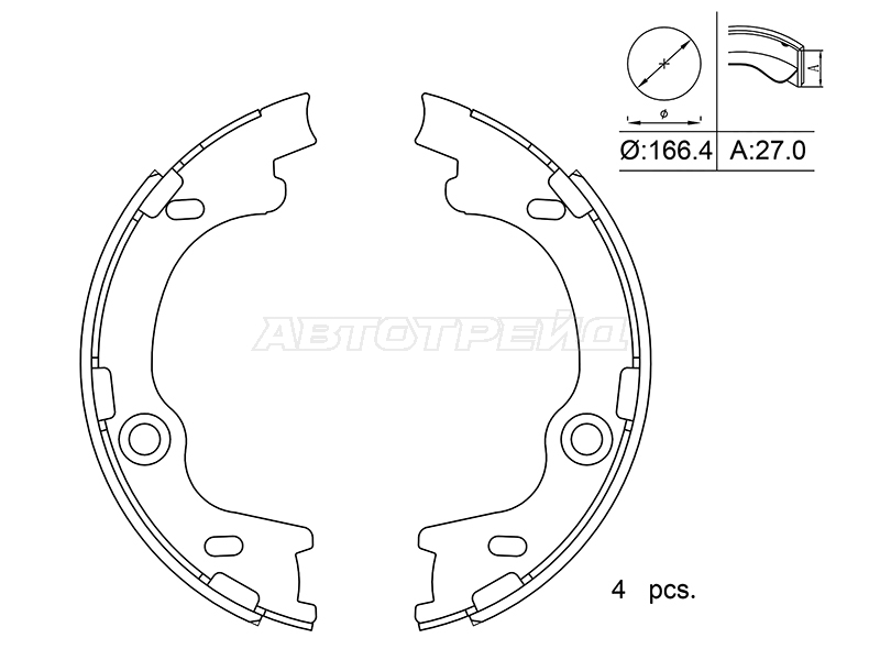 Колодки ручника HYUNDAI IX35 10-/KIA SPORTAGE 10- ST-58305-2SA00 ST-58305-2SA00