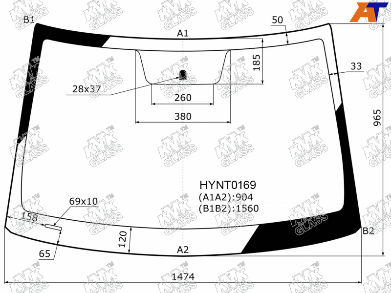 Стекло лобовое HYNT0169 HYNT0169