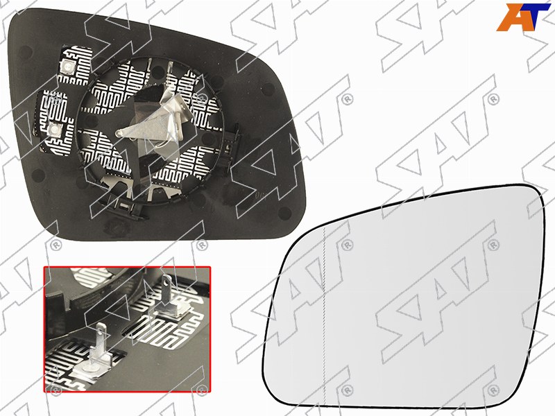 ST-121-0037 Sat Полотно зеркала MERCEDES W204 06-11 LH асферическое с обогревом для 