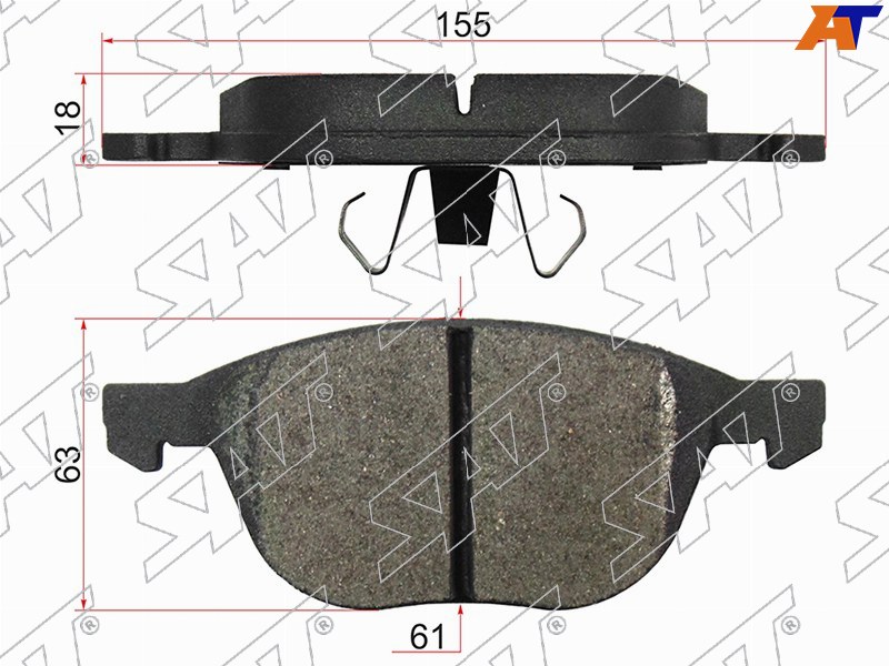 ST-BPYK-33-23ZA Sat Колодки тормозные перед FORD FOCUS II/III/IV/KUGA I/KUGA II/MAZDA 3 BK/BL/PREMACY CP/CR/VOLVO S40 для 