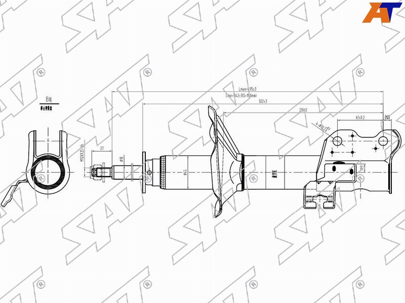Стойка передняя NISSAN AD/PRESEA/PULSAR/SENTRA/SUNNY/WINGROAD 90-96 LH ST-54303-4H225 ST-54303-4H225