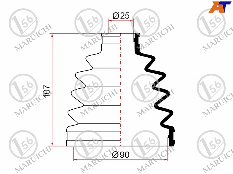 02-164 Maruichi Пыльник ШРУСа наружный TOYOTA CAMRY ACV4# 06-09/RAV4 ACA2# 2AZFE 03-05/IPSUM ACM2# 01-09/HONDA ACCOR для 