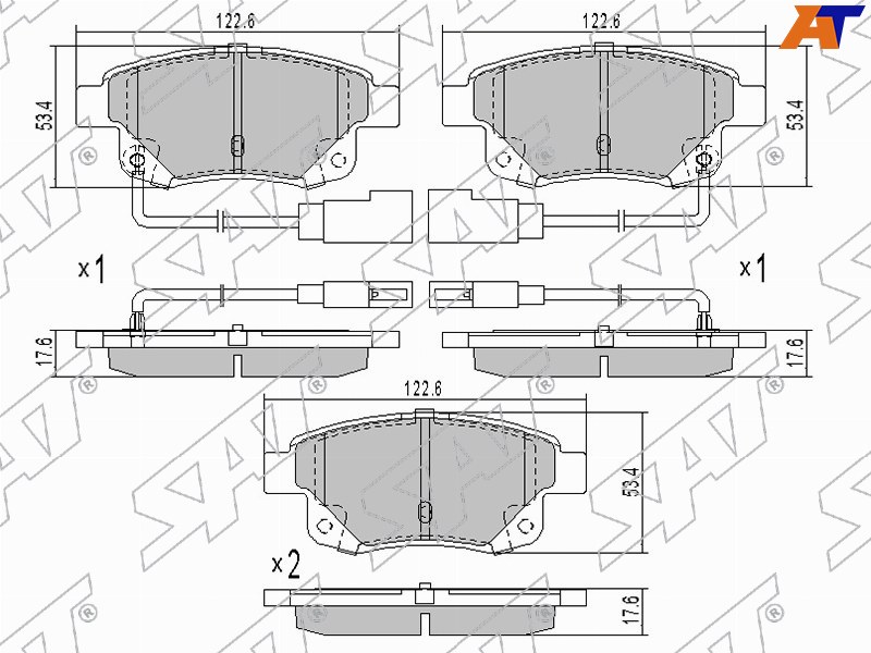 ST-1819638 Sat Колодки тормозные зад FORD TRANSIT 06- для 