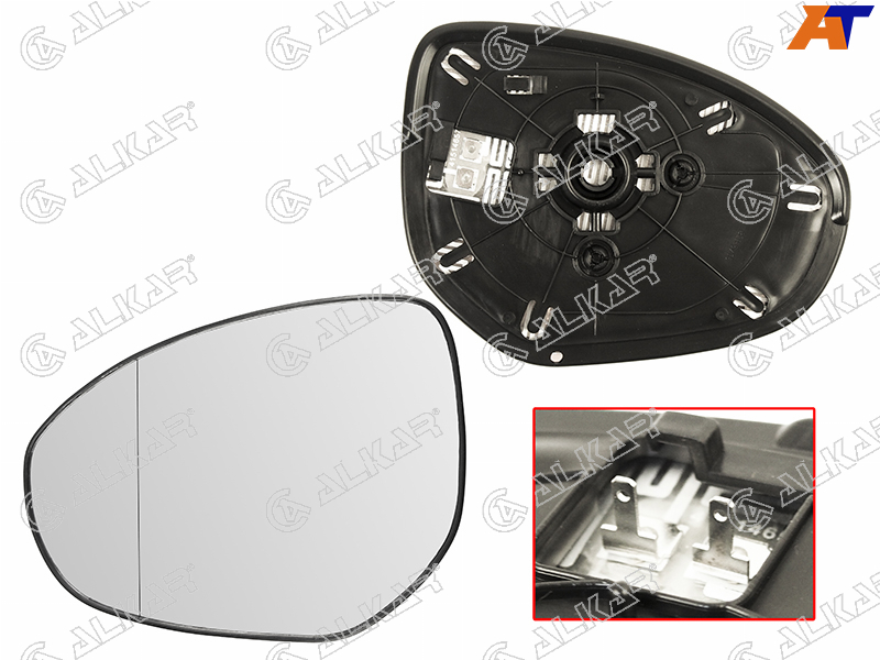 6471657 Alkar Полотно зеркала MAZDA 3 09-13/6 07-12/2 07-14  LH асферическое с обогревом для 