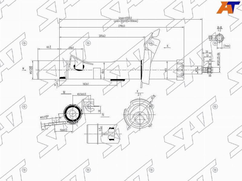 Стойка передняя FORD FOCUS II/C-MAX 04- RH ST-1330820 ST-1330820