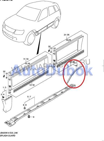 Молдинг арки задний правый 7753165J01 7753165J01