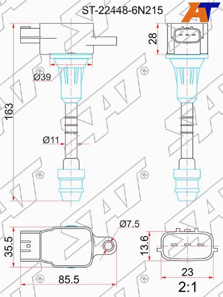 ST-22448-6N215 Sat Катушка зажигания NISSAN SYLPHY G10/PRIMERA P12 QR20D#/QR25DD 01- (4) для 