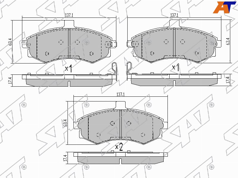 ST-58101-17A10 Sat Колодки тормозные перед HYUNDAI ELANTRA для 