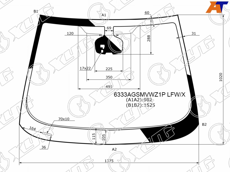 Стекло лобовое + дд OPEL ASTRA J 3D HBK 11-17 6333AGSMVWZ1P LFW/X 6333AGSMVWZ1P LFW/X