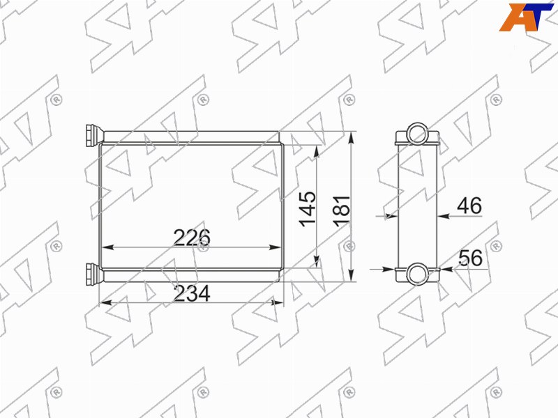 ST-TY90-395-0 Sat Радиатор отопителя салона TOYOTA LAND CRUISER 100 98-07 для 