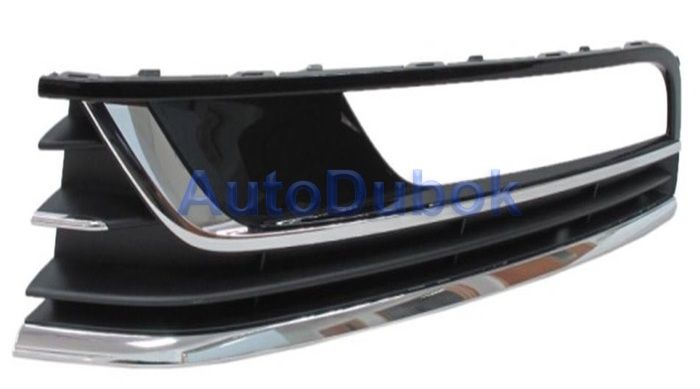 Решетка в бампер с 2 хром молдингом черная левая PVW99061CBL PVW99061CBL