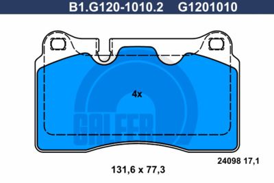 Тормозные колодки передние B1G12010102 B1G12010102