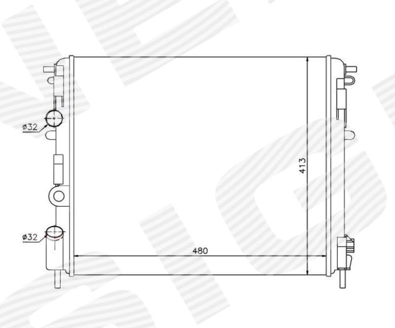 Радиатор охлаждения 1,2/1,4/1,5DCI/1,9DTI RA63809 RA63809