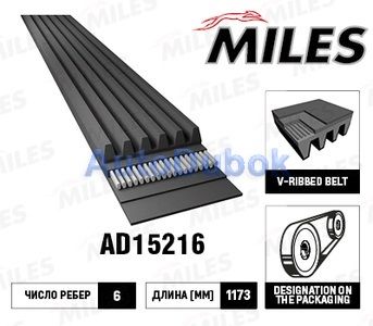 AD15216 Miles Ремень поликлиновой для 