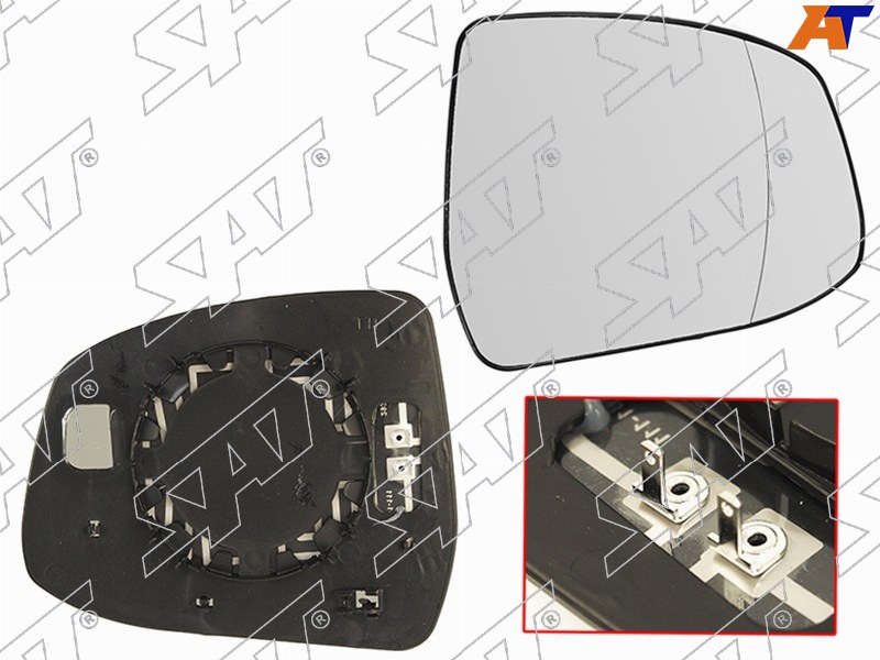 ST-121-0056 Sat Полотно зеркала FORD FOCUS II 08-11/FOCUS III 11-/MONDEO 07-15 RH асферическое с обогревом для 