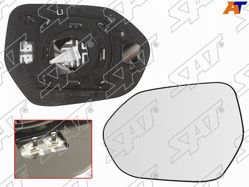 ST-121-0103 Sat Полотно зеркала TOYOTA CAMRY 18- LH сферическое с обогревом для 