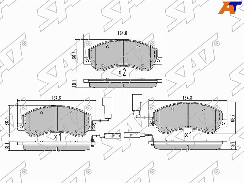 ST-1371402 Sat Колодки тормозные перед FORD TRANSIT 06-/VW AMAROK 10- для 