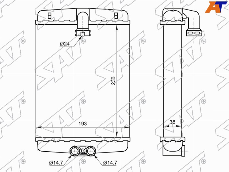ST-87-0030 Sat Радиатор отопителя салона MERCEDES  E- CLASS W210/ CLK-CLASS #208/S W200(трубчатый) для 
