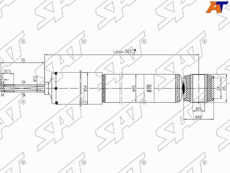ST-48530-69365 Sat Амортизатор задний TOYOTA LAND CRUISER PRADO 120/4RUNNER/SURF/HILUX 02-09 LH=RH для 