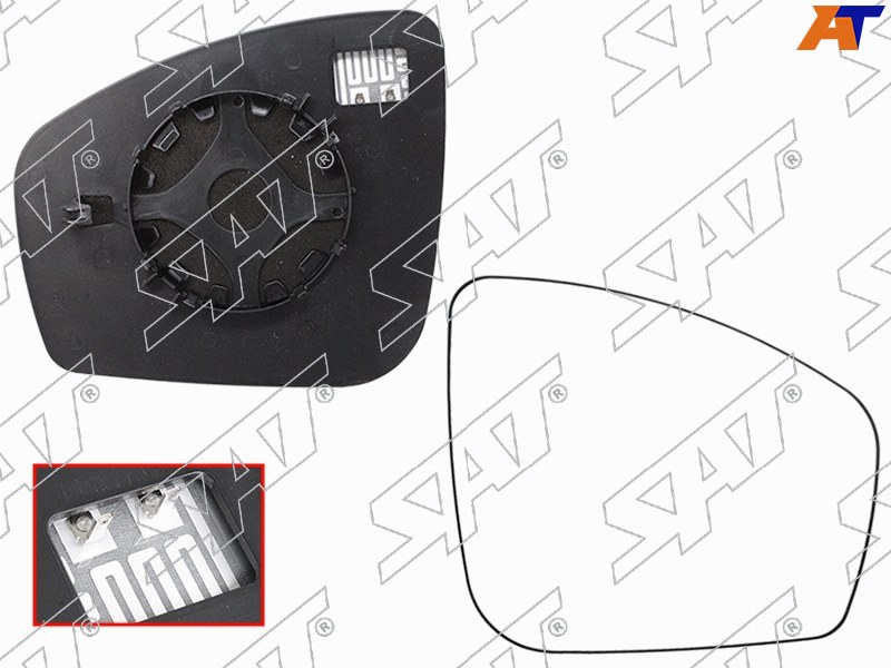 Полотно зеркала NISSAN ALMERA (RUS) 12- RH с обогревом ST-DT08-940G-1 ST-DT08-940G-1